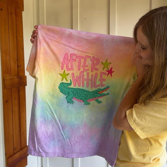 Later gator after while crocodile tiedye tshirt/crewneck
