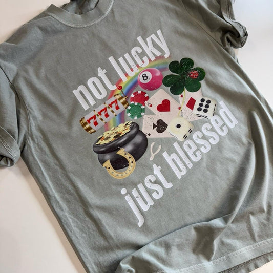 Not lucky just blessed Saint Patrick’s day tshirt Comfort Shortsleeve
