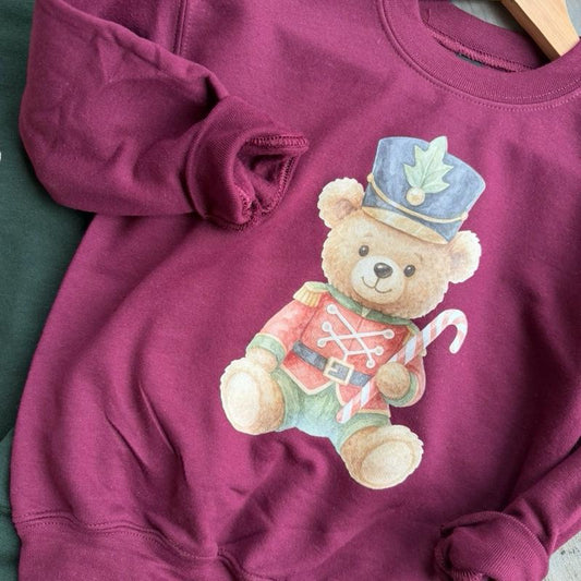 Nutcracker Vintage Bear Matching Family Shirts Crewneck for Festive Outfits