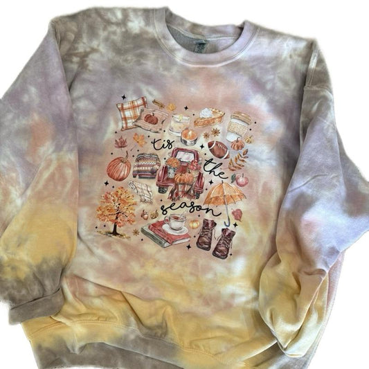 tis the season autumn fall inspired, pumpkin and apples TIEDYE Cotton Tops