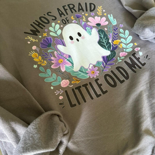 Who’s afraid of little of me. Halloween Edition Spooky ghost. Cute ghost. Tshirt short sleeve Womenswear