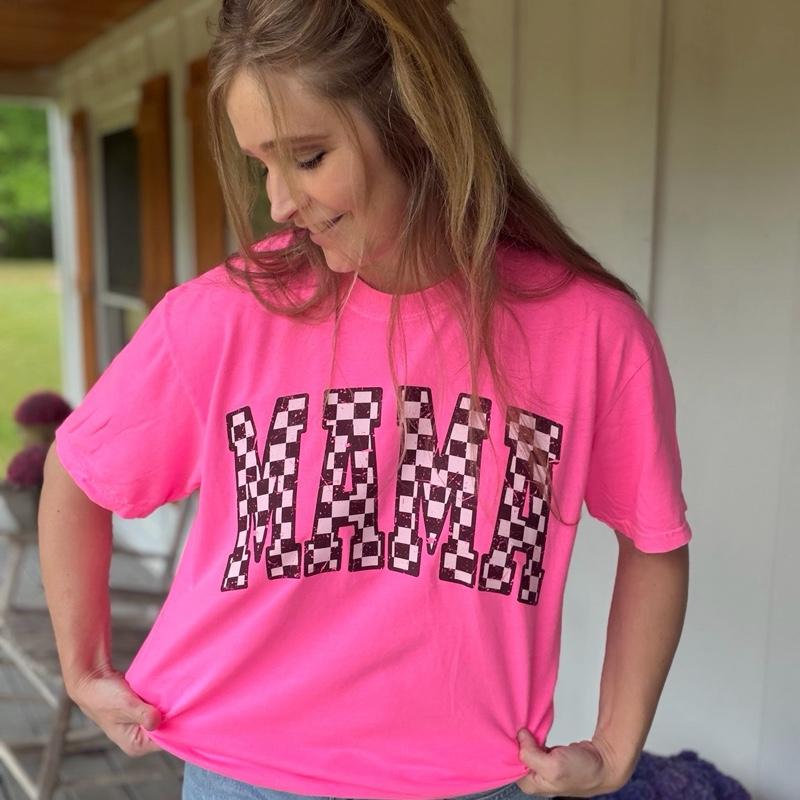 Checkered Mama shirt