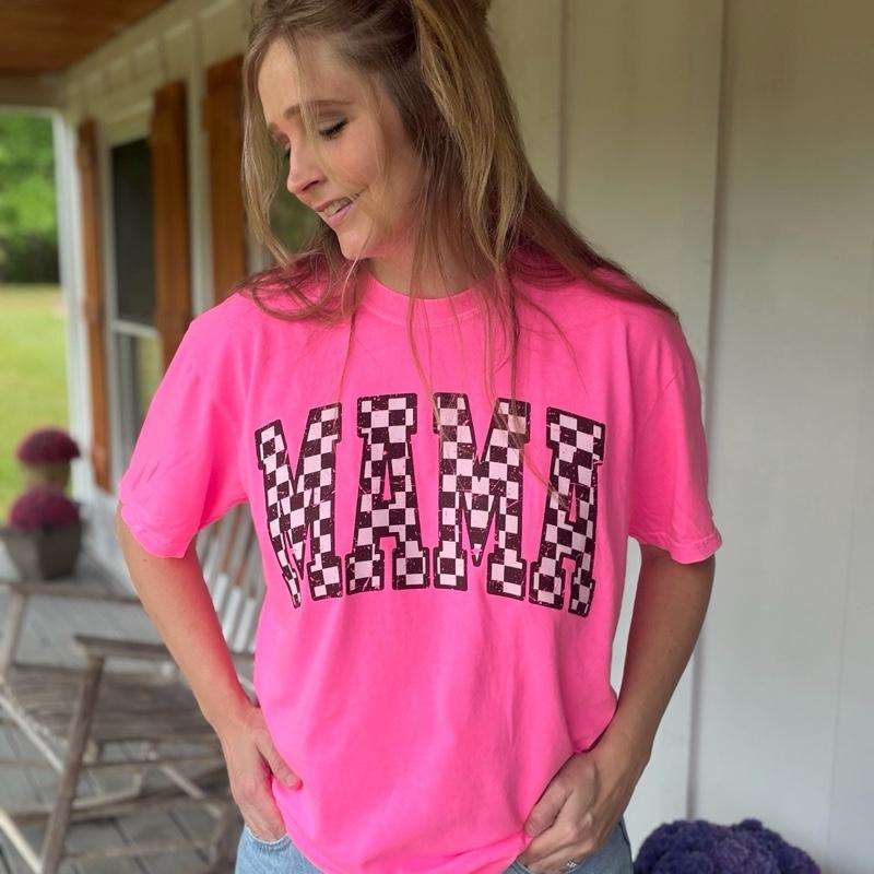 Checkered Mama shirt