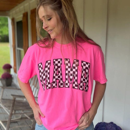 Checkered Mama shirt