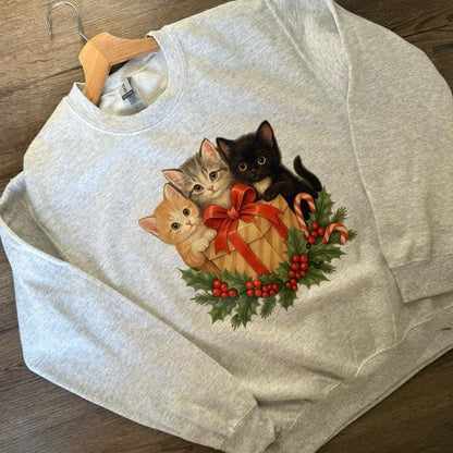 Christmas Kitten present nostalgia sweatshirt