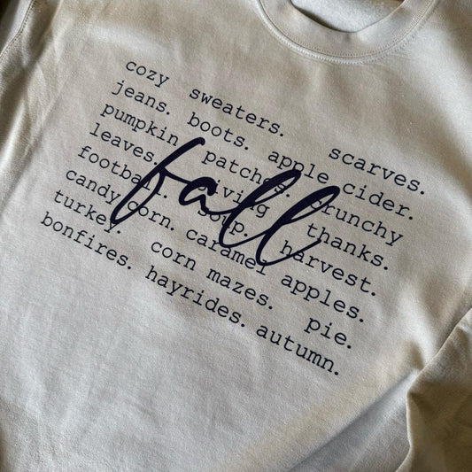 Fall sweatshirt. Autumn words, autumn aesthetic sweatshirt Crewneck