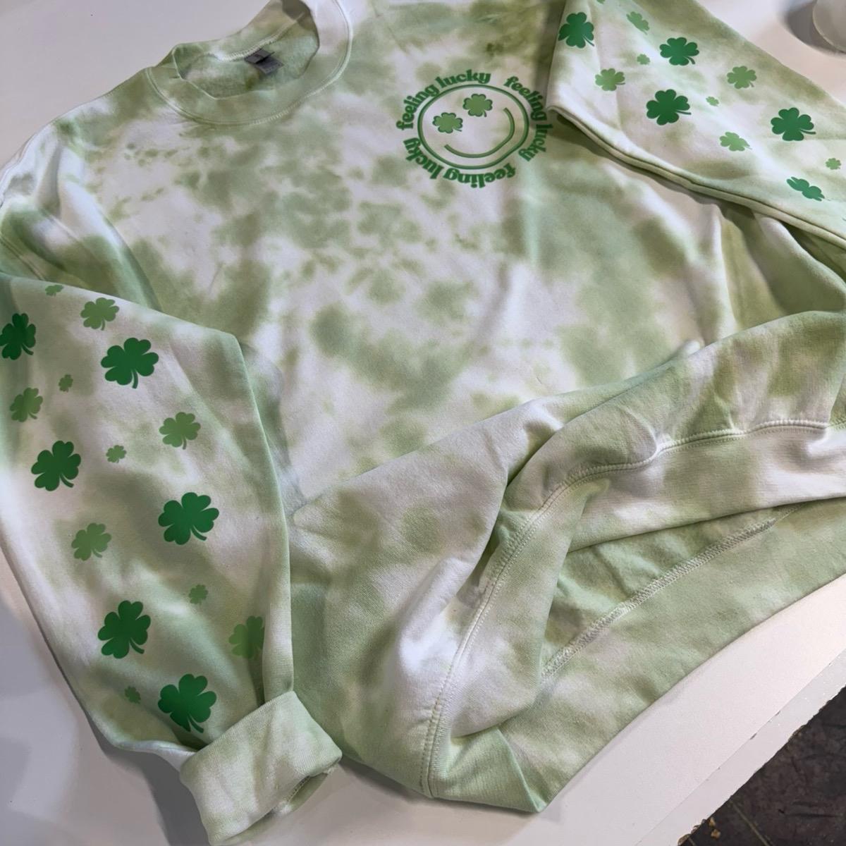 Feeling lucky Saint Patrick’s day tiedye crewneck Sweatshirt