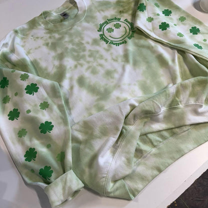 Feeling lucky Saint Patrick’s day tiedye crewneck Sweatshirt