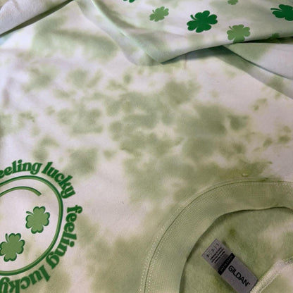 Feeling lucky Saint Patrick’s day tiedye crewneck Sweatshirt