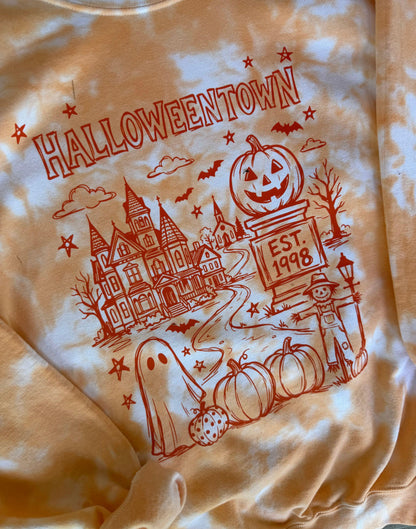 Halloween single color tiedye crewneck or short sleeve shirt cute fall gift