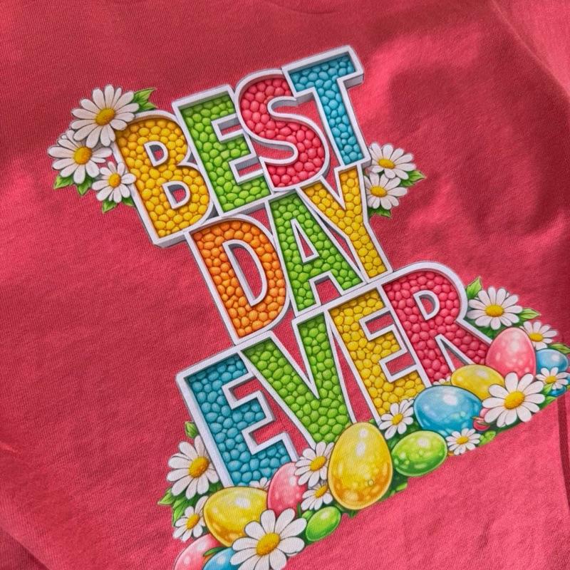 He is risen, best day ever! Front and back design, youth and adult sizes. Matching family shirts