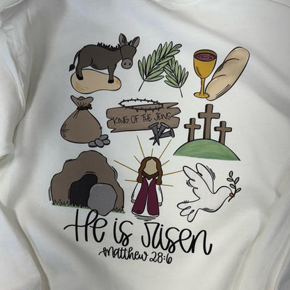 He is risen Easter crewneck or tshirt Tops Sweaters