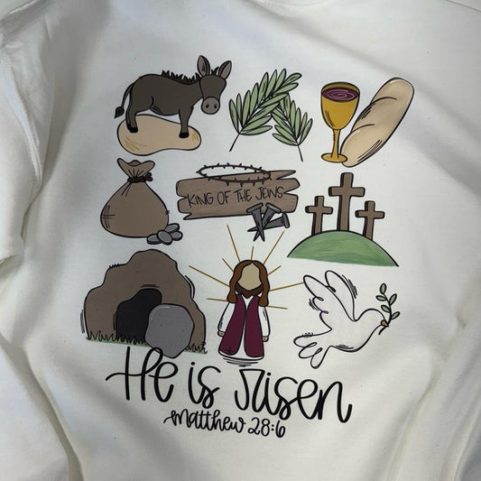 He is risen Easter crewneck or tshirt Tops Sweaters