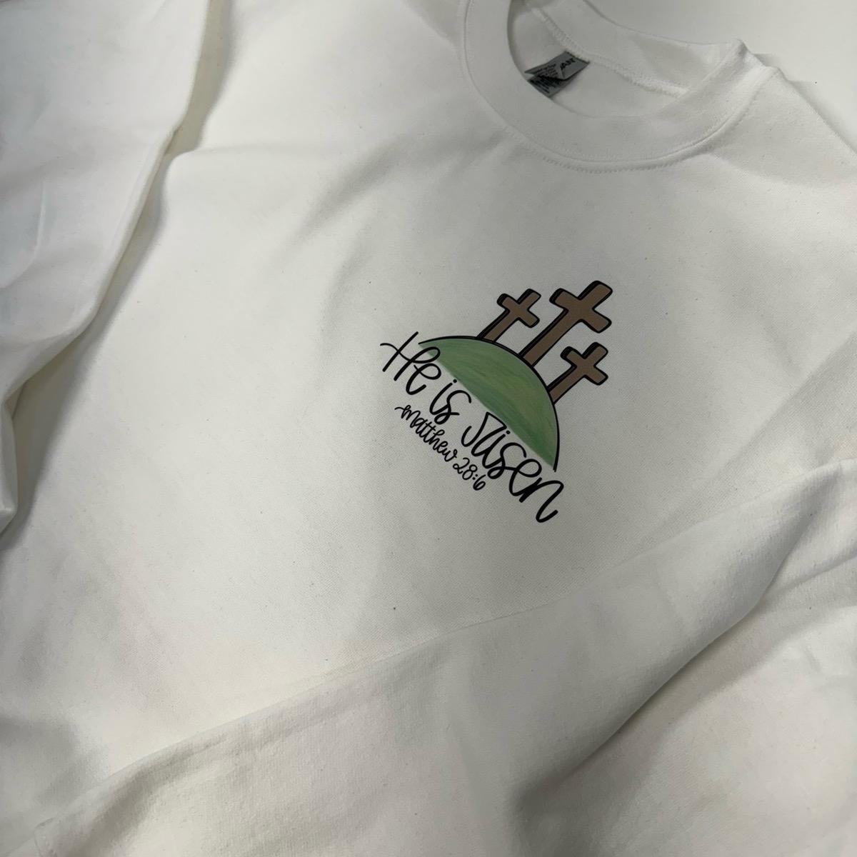 He is risen Easter crewneck or tshirt Tops Sweaters