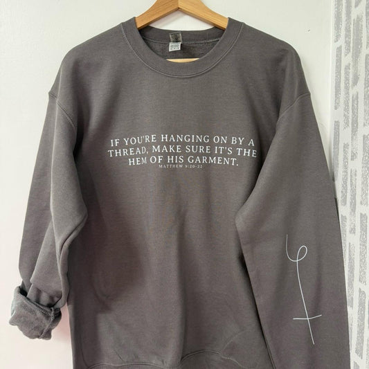 If you’re hanging by a thread make sure it’s the hem of his garment crewneck. Arm sleeve design