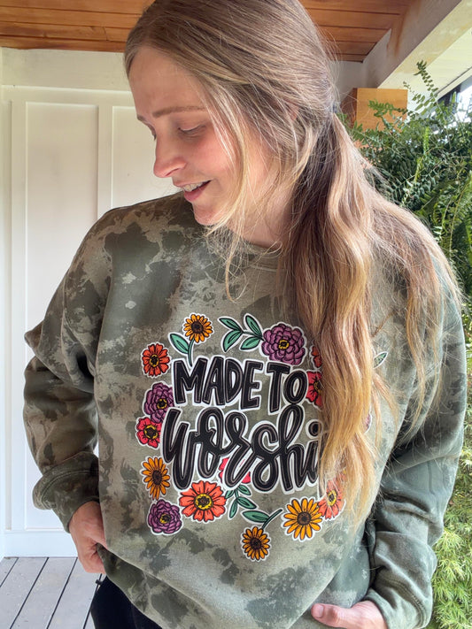 Made to Worship Floral Design Sweatshirt for Women Comfortable and Stylish