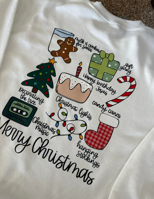 Merry Christmas crewneck Cotton Casual Womenswear Everyday