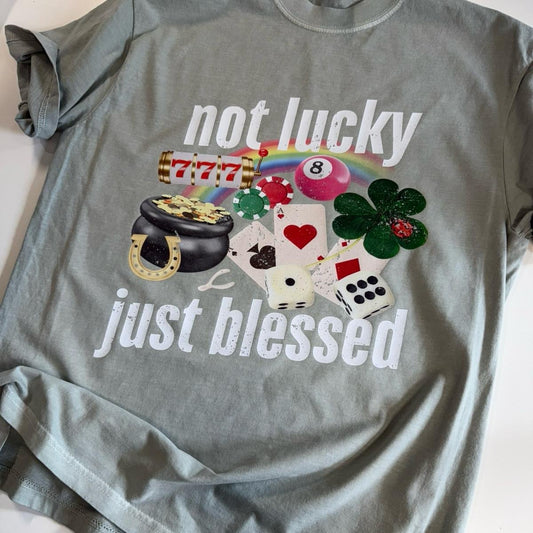 Not lucky just blessed Saint Patrick’s day tshirt Comfort Shortsleeve