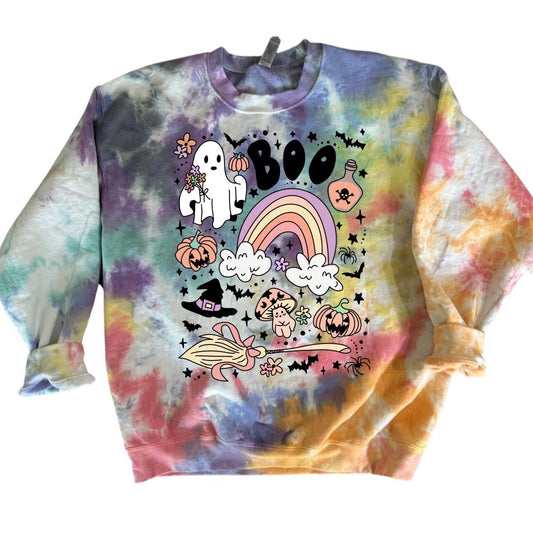 Original Spooky ghost (Front Design)Halloween TIEDYE Cotton