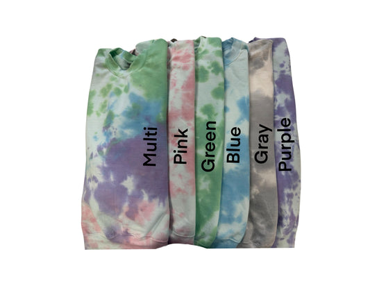 Pastel MERRY and bright tie-dye crewneck Cotton Casual