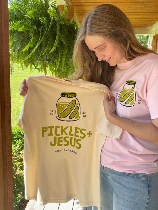 Pickles and Jesus salty and saved comfort color t-shirt