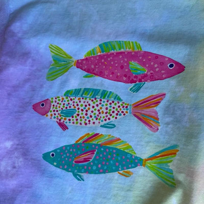 rainbow trout tiedye shirt Summer
