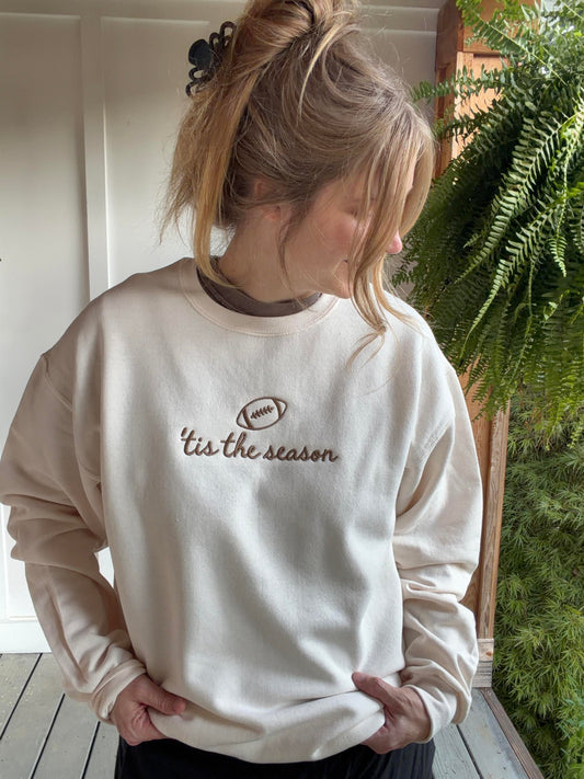 tis the season' football Sweatshirt - Embroidered Cozy and Comfortable Design for Fall and Winter sweatshirt
