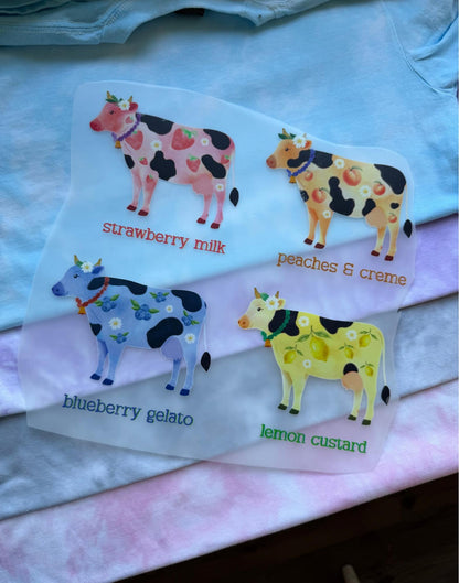 Whimsy Cows Top - Available as T-Shirt or Crewneck