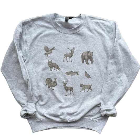 wildlife animals, hunting crewneck Cotton Casual Pullover