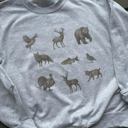 wildlife animals, hunting crewneck Cotton Casual Pullover